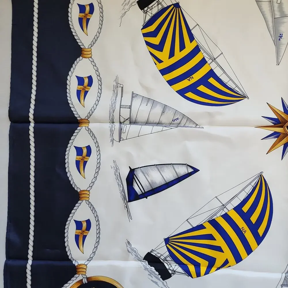 32in Square Naval Academy USNA Silk Scarf Rah-Rah Collection Nautical Sailing